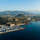 Luaftaufnahme mit Blick auf den Hafen von Cannes