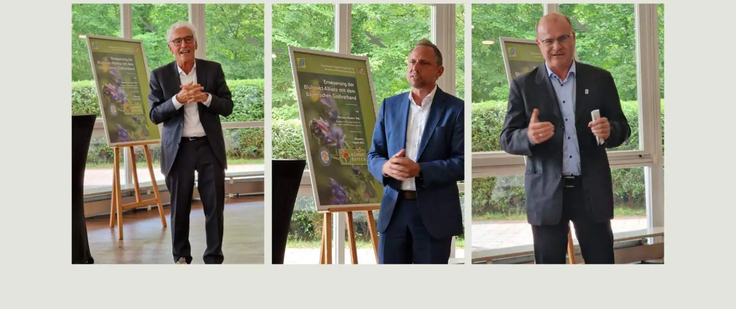 Bilder von BGV Präsident Uhlig, Umweltminister Glauber und LBV-Präsident Schäffer