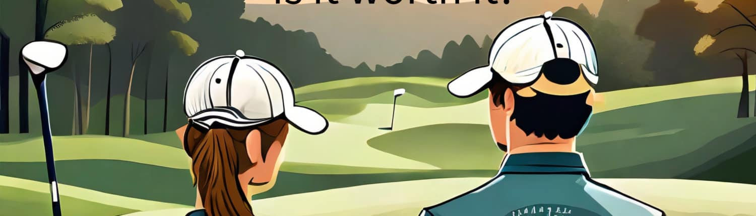 Illustration of two golfers