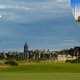 Blick auf den Old Course von St. Andrews und das Tadj Mahal