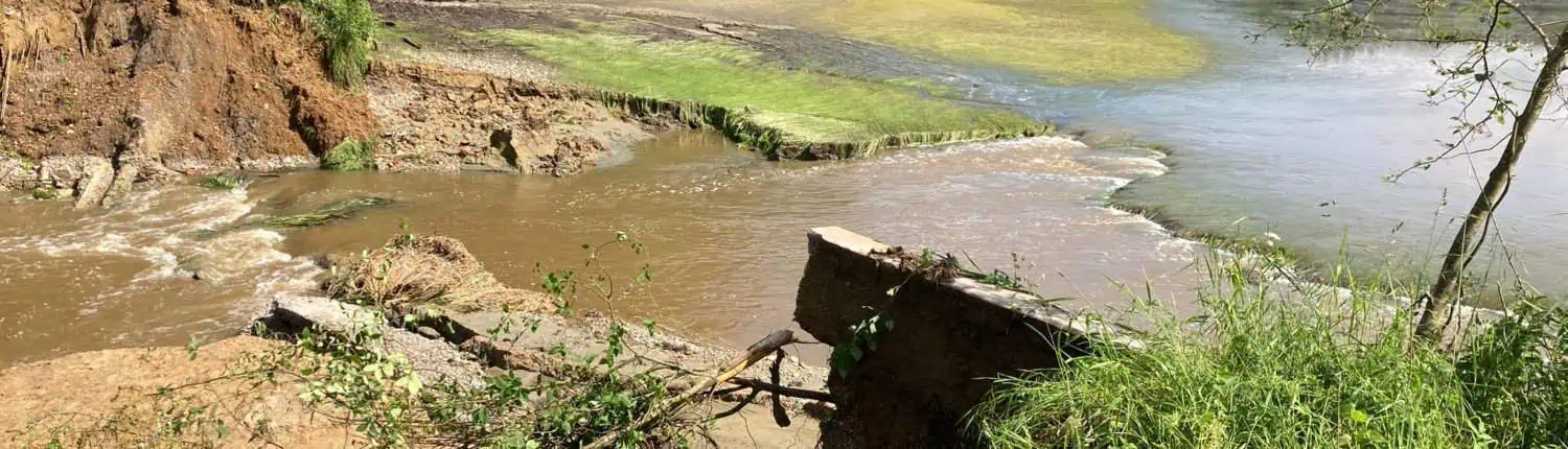 Overflowing fish ponds