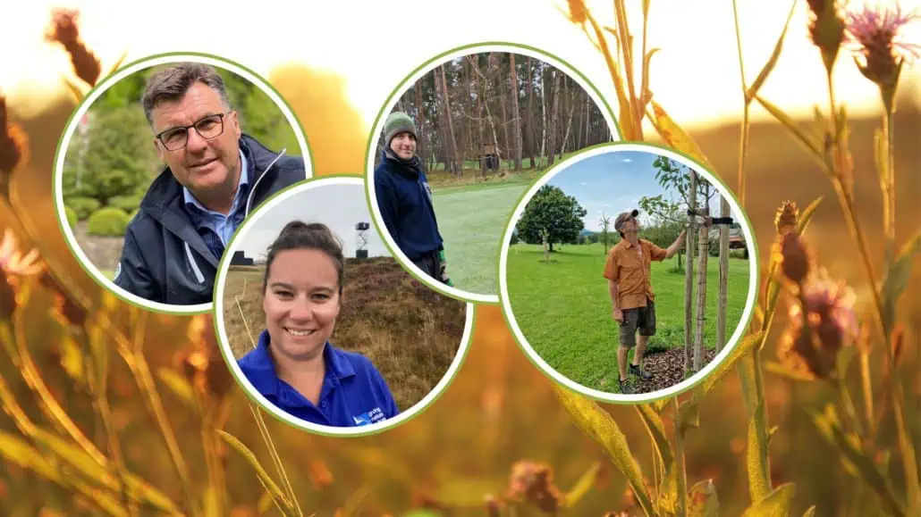 Collage mit vier Biodiversitäts-Experten