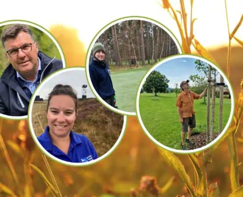 Collage mit vier Biodiversitäts-Experten