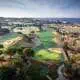 Drone picture of a golf course in California