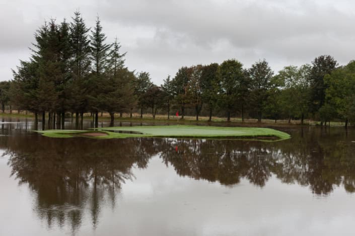 Flooding on a golf green