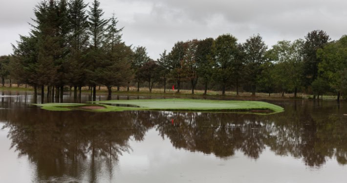 Flooding on a golf green