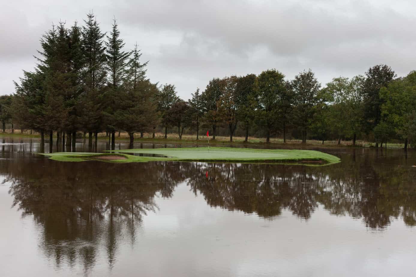 Flooding on a golf green