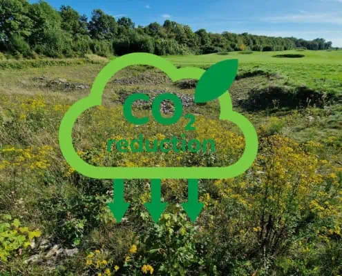 Golfplatz mit CO2 Grafik