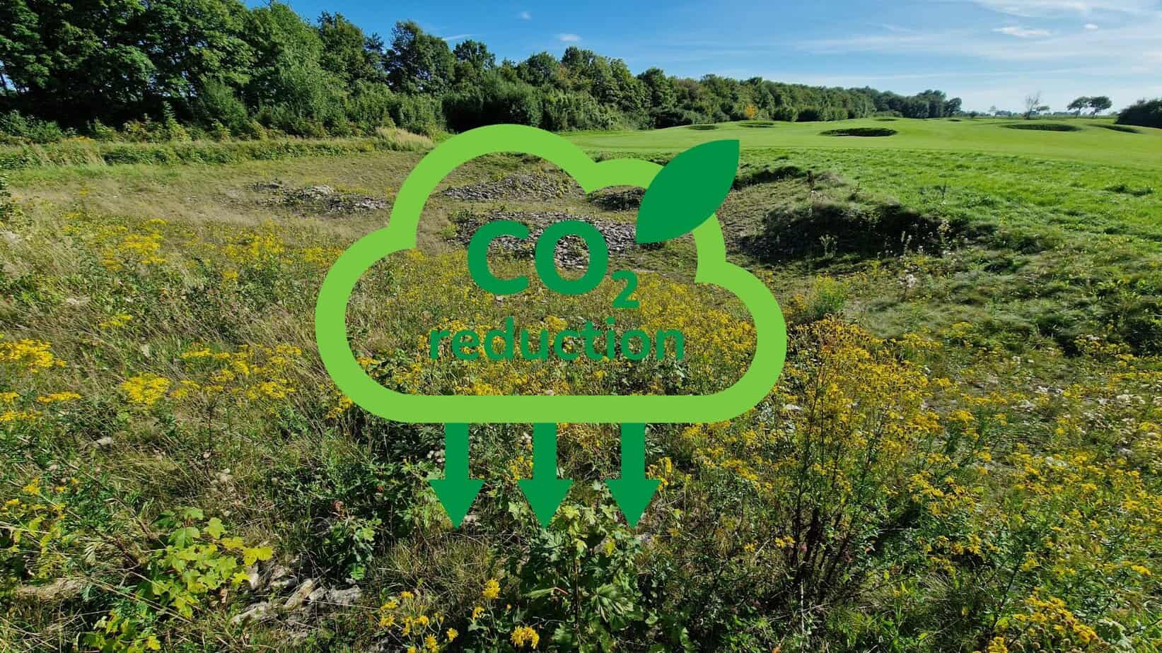 Golfplatz mit CO2 Grafik