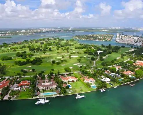 Drone picture of a golf community in Florida