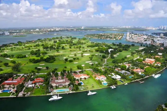 Drone picture of a golf community in Florida