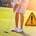 Golfer with heat warning