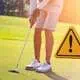 Golfer with heat warning