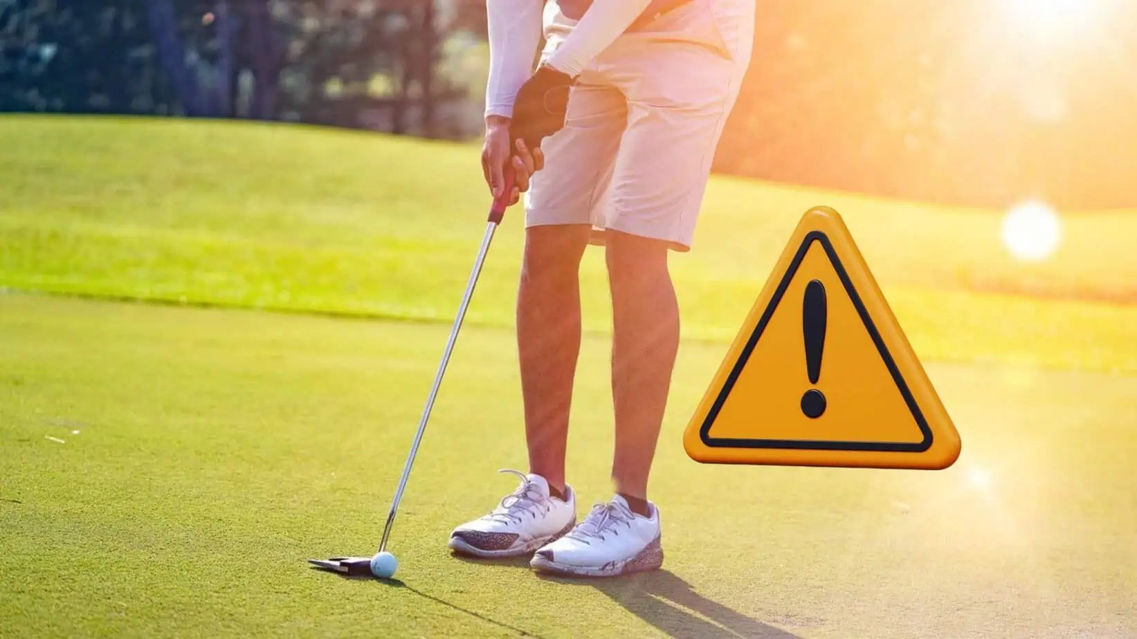 Golfer with heat warning