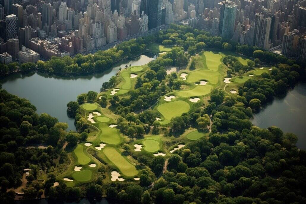 Golfplatz in der Großstadt
