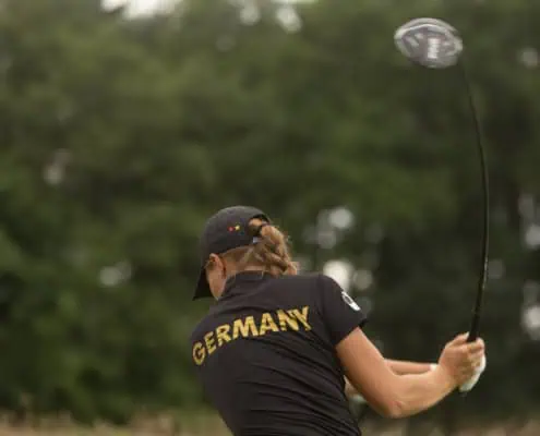German golfer from behind