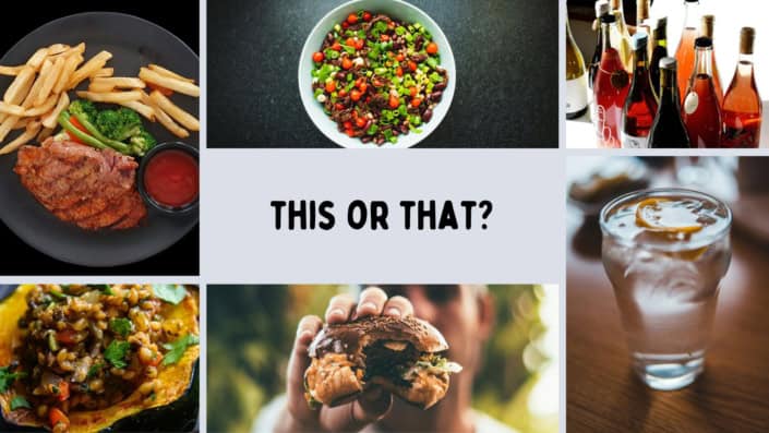 Collage with food photos