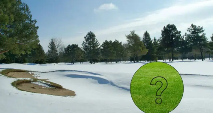 Golf course in snow and ice