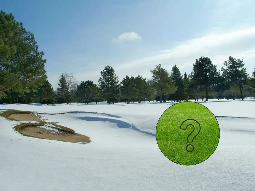 Golf course in snow and ice