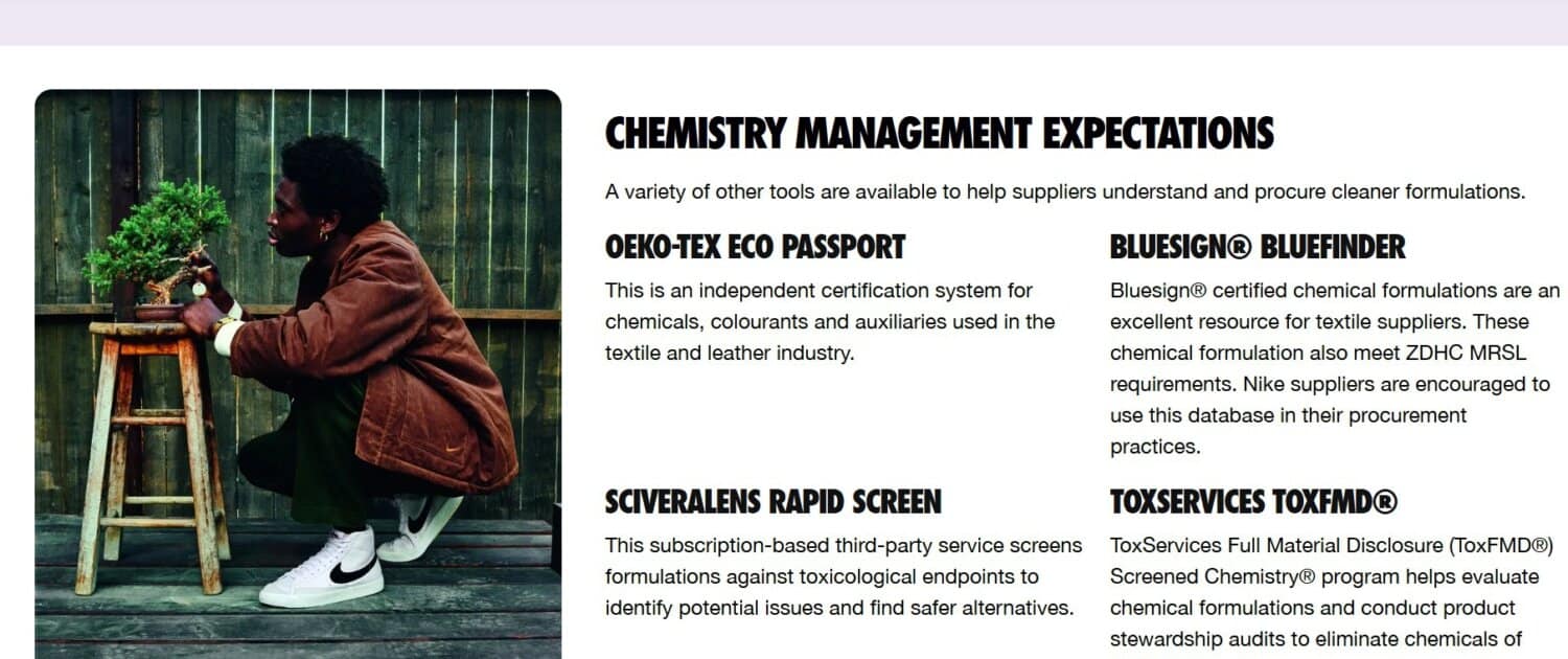 Nike chemistry expectation