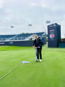 Elin Foyle working at the Bedford British Masters