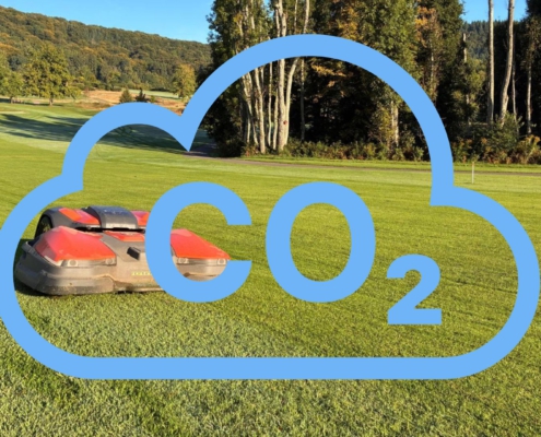 Grafik CO2 Emissionen auf einem E Mäher