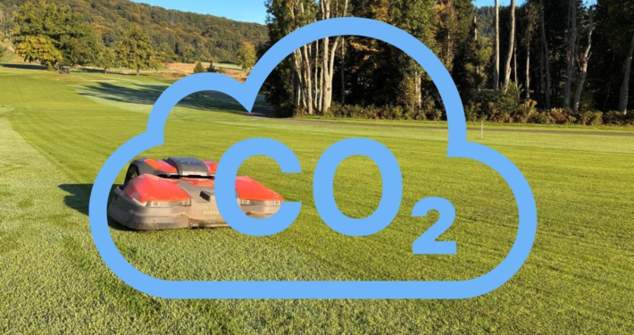 Grafik CO2 Emissionen auf einem E Mäher